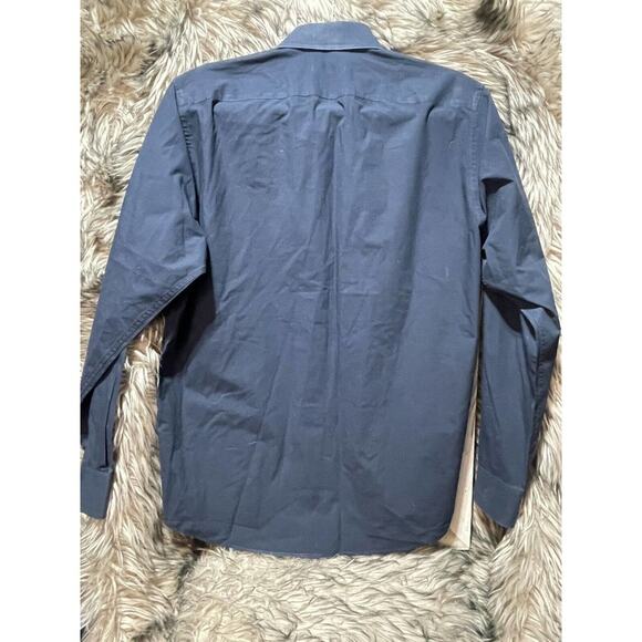 Cavalli Class Navy Blue Men's Button Up Long Sleeve Shirt Size‎ 42 16 1/2 - Picture 4 of 5